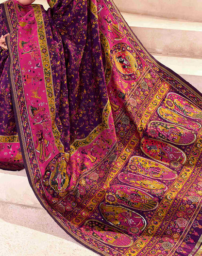 Wine Silk Woven Patola Saree