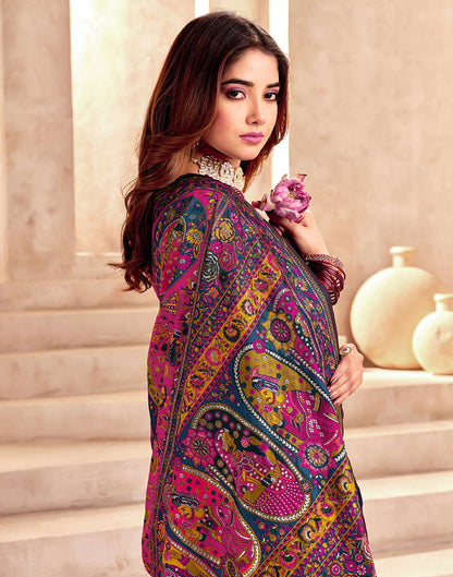 Rama Blue Silk Woven Patola Saree