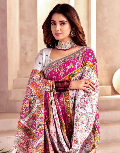 Off White Silk Woven Patola Saree