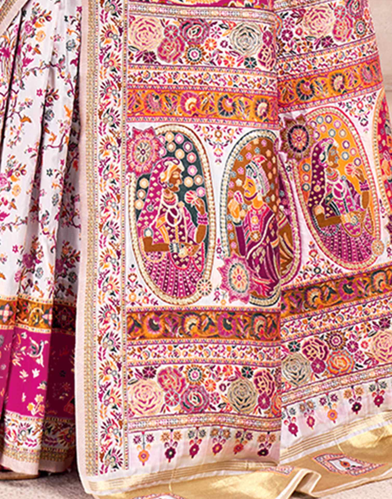 Off White Silk Woven Patola Saree