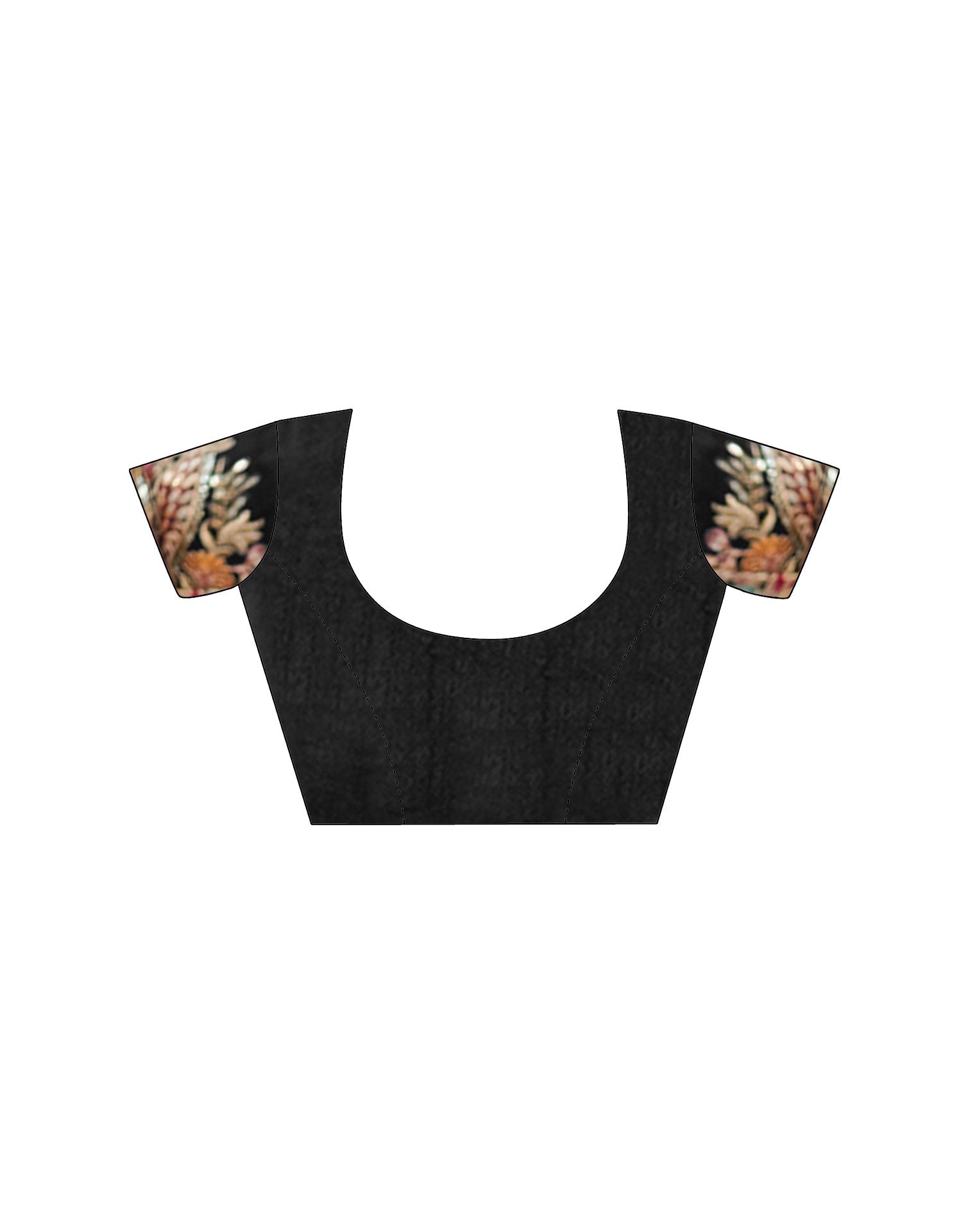 Black Georgette Printed Laheriya Saree