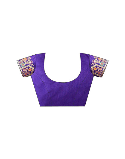 Purple Georgette Printed Laheriya Saree