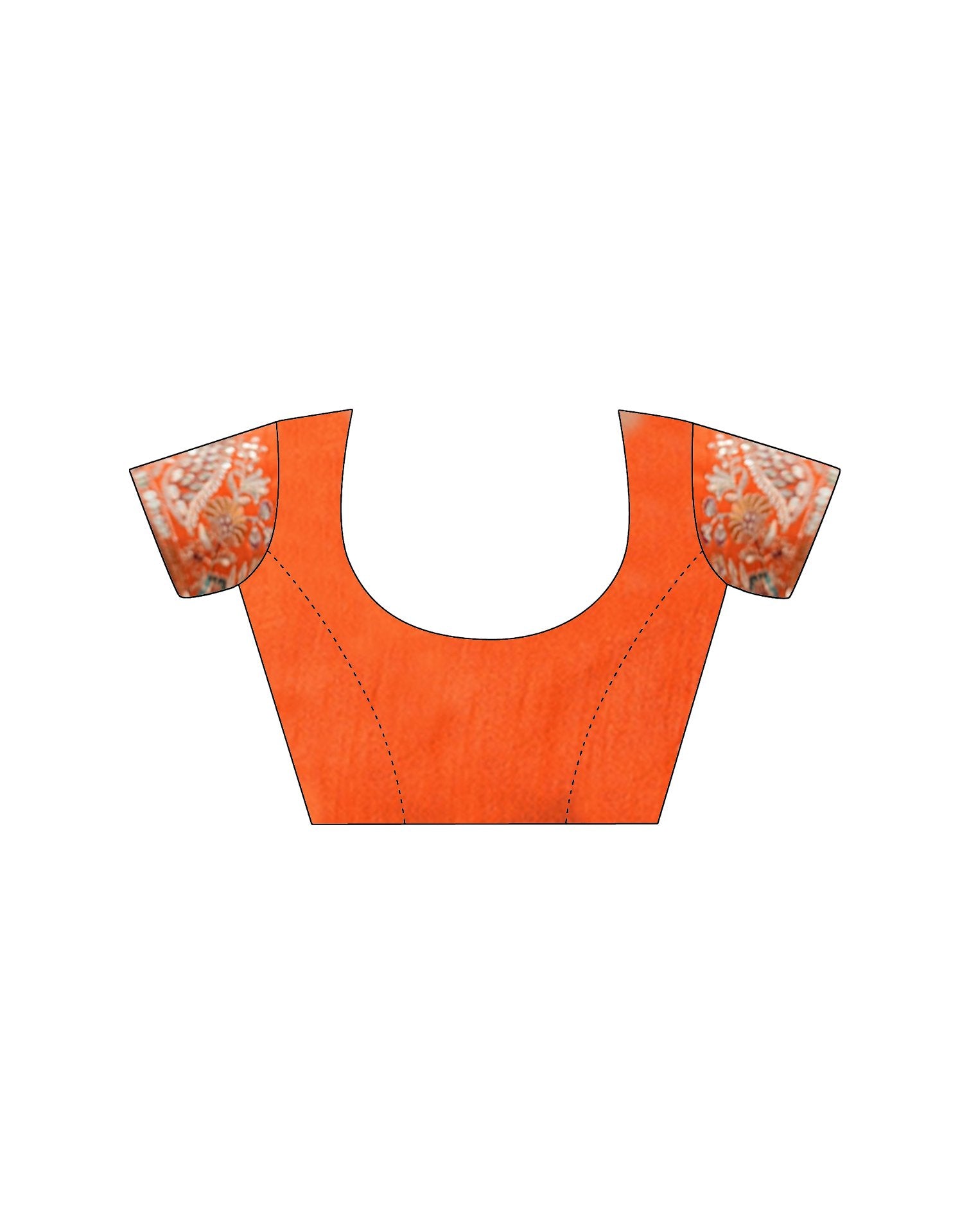 Orange Georgette Printed Laheriya Saree