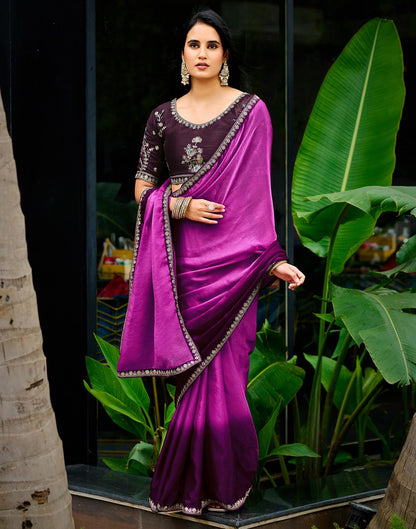 Light Purple Tissue Silk Lace Saree