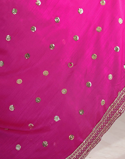 Pink Silk Sequence Embroidery Saree