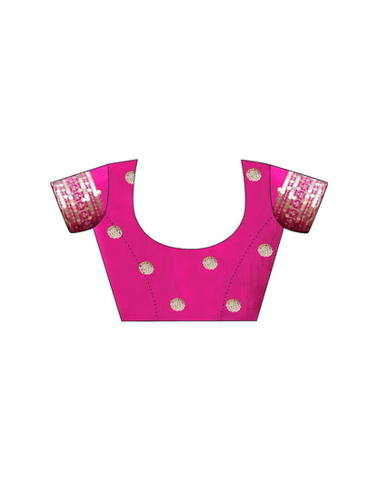 Pink Silk Sequence Embroidery Saree