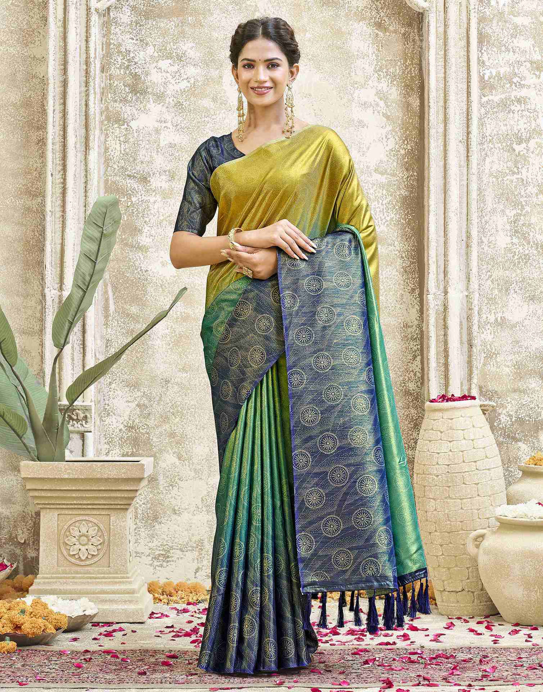 Multicoloured Silk Printed Saree
