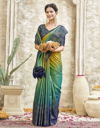 Multicoloured Silk Printed Saree