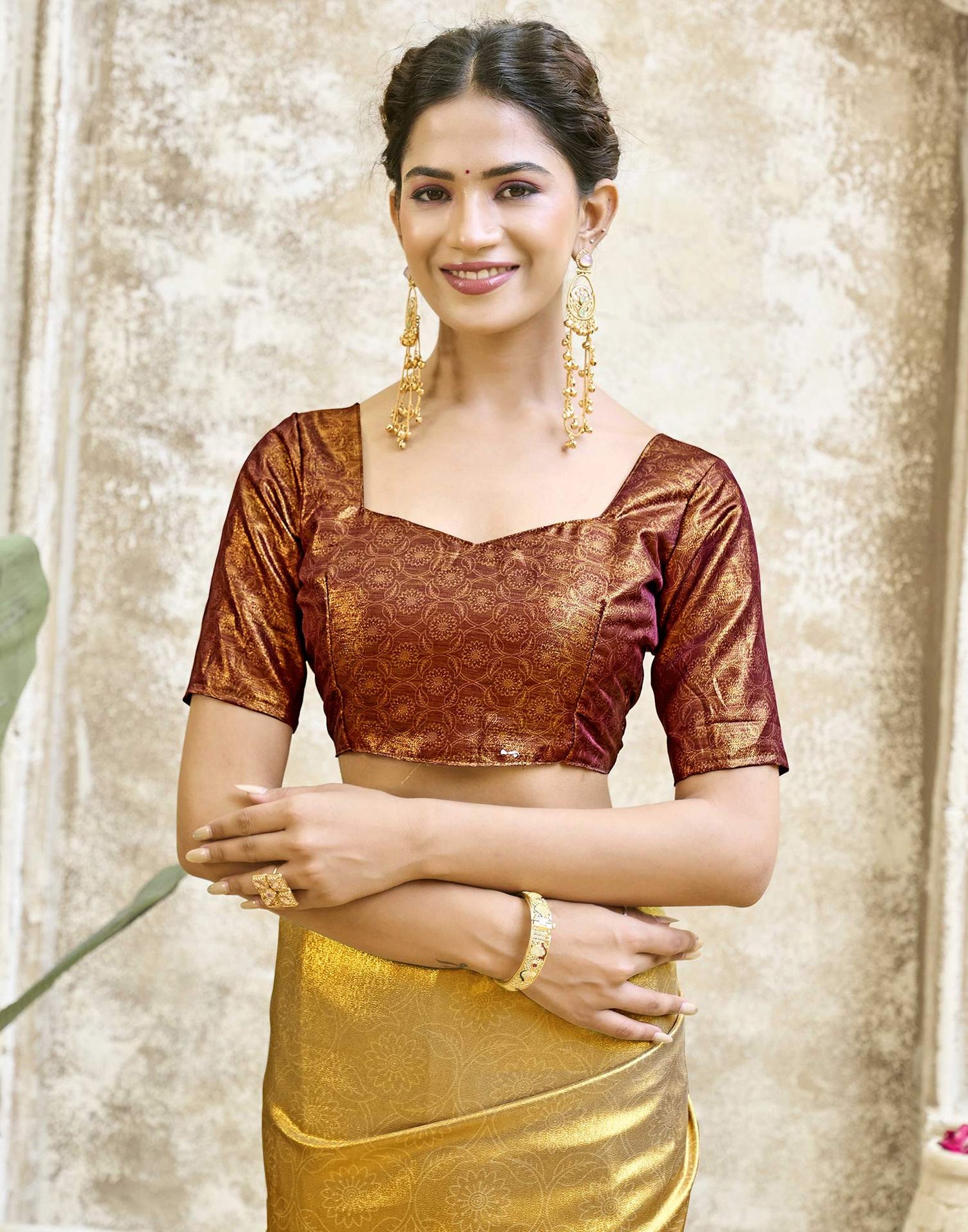 Yellow Silk Printed Saree