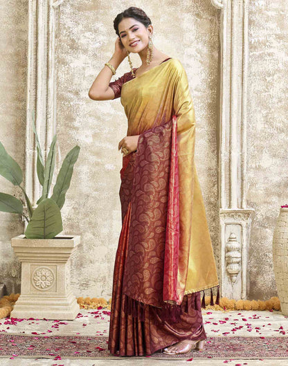 Red Silk Printed Saree