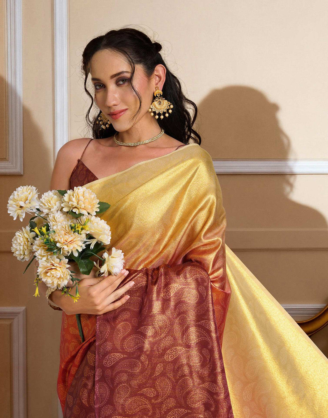 Red Silk Printed Saree