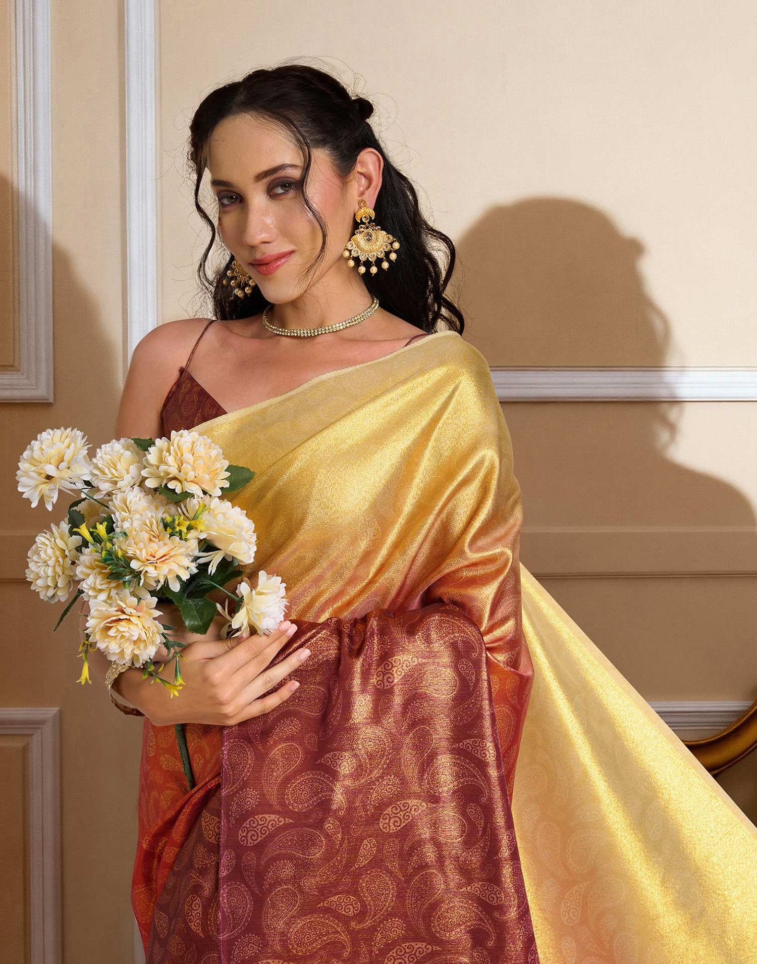 Red Silk Printed Saree