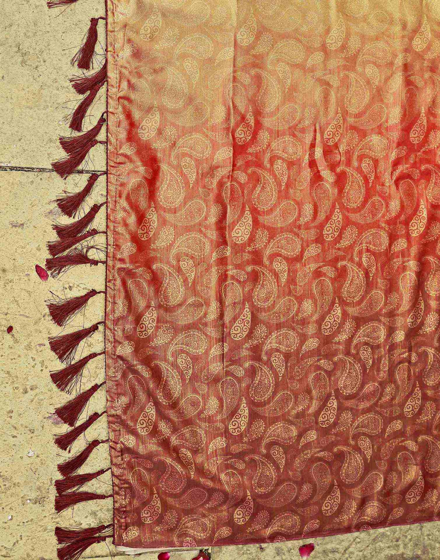 Red Silk Printed Saree