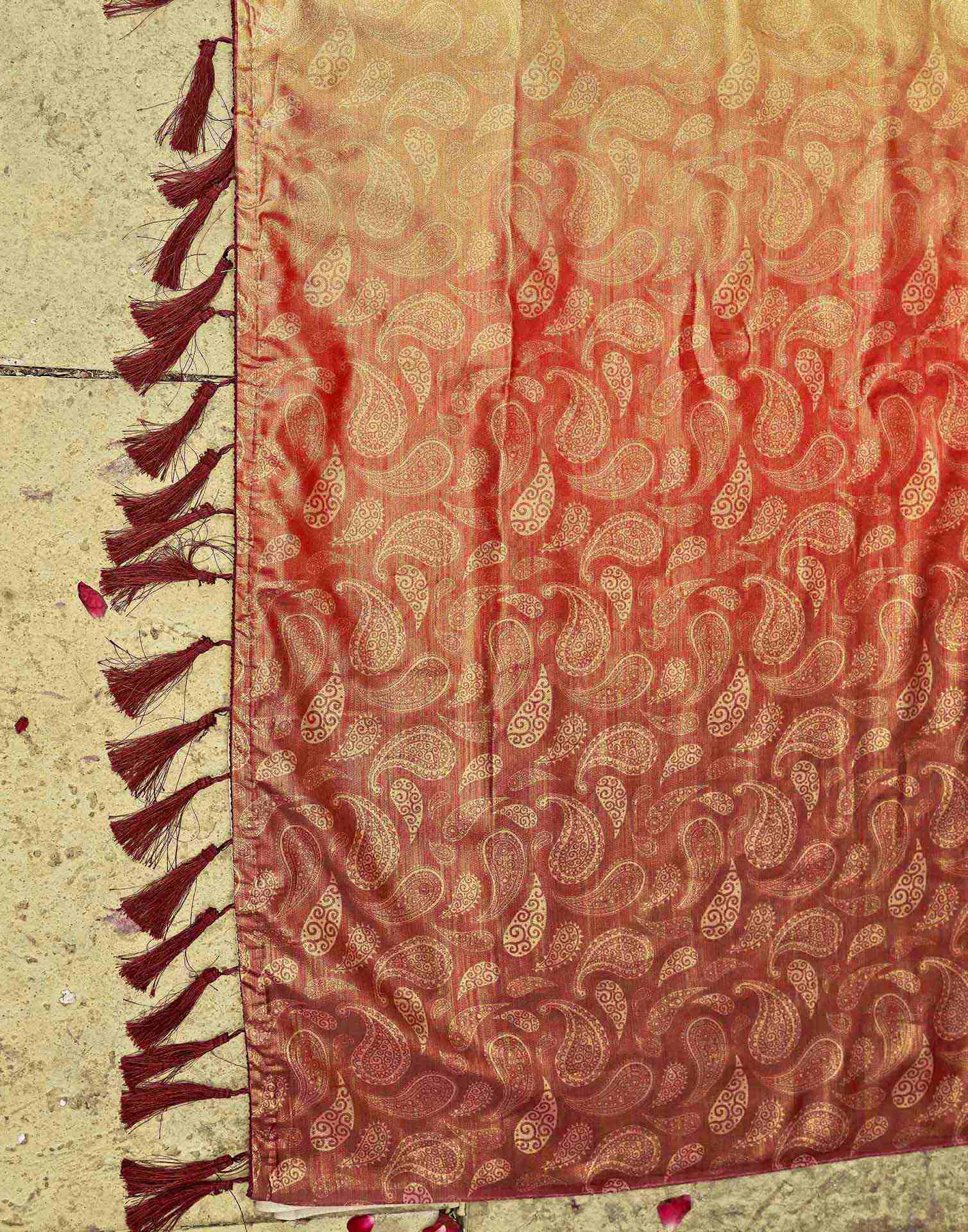 Red Silk Printed Saree