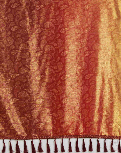 Red Silk Printed Saree