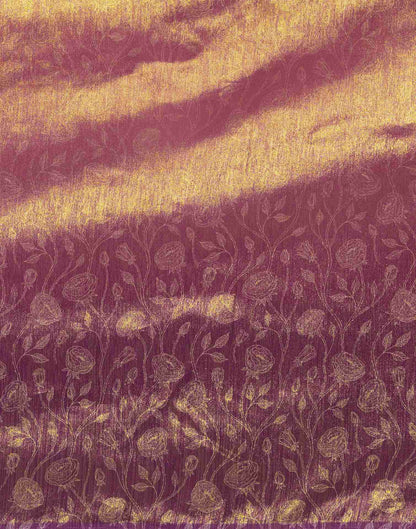 Coral Pink Silk Printed Saree