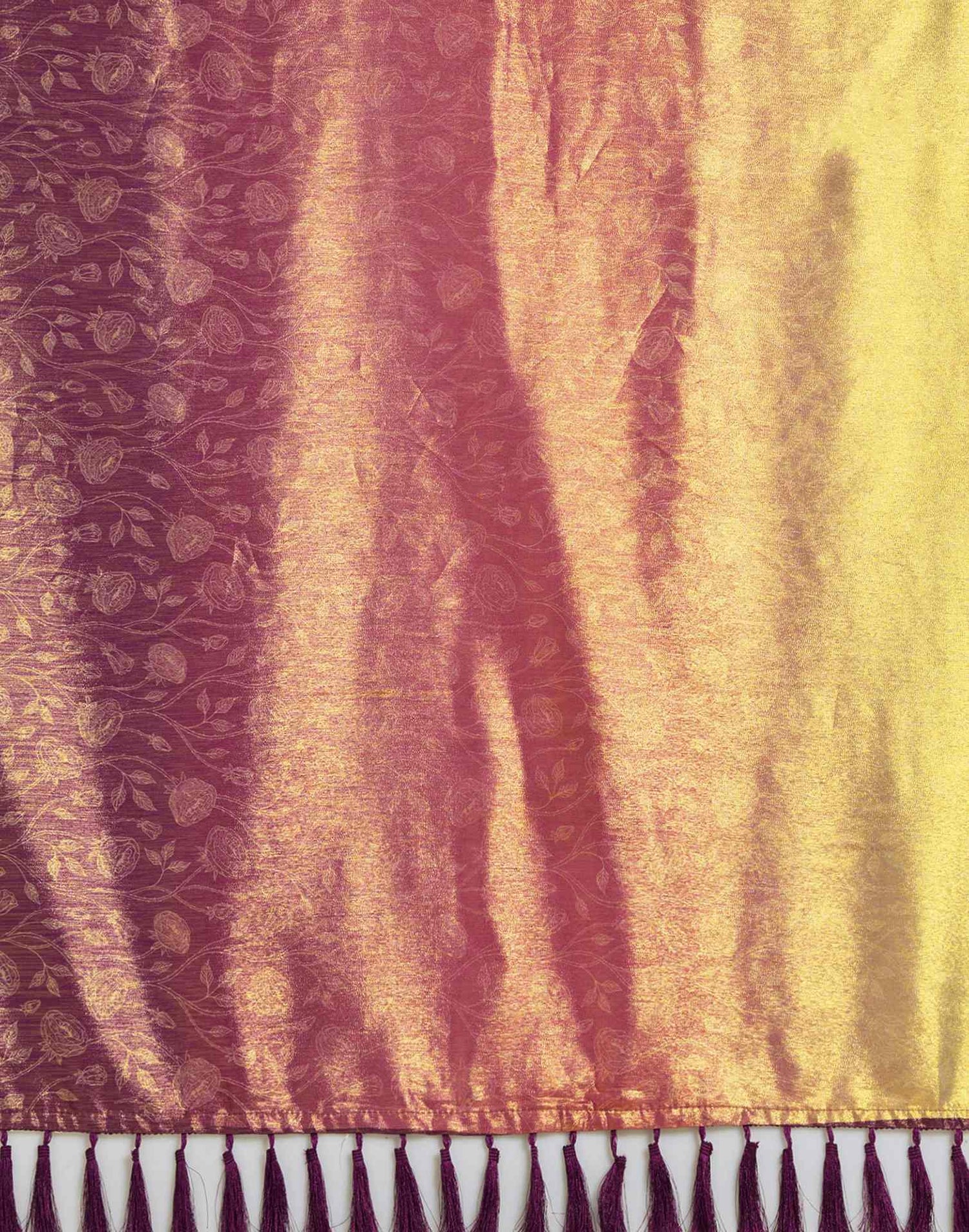 Coral Pink Silk Printed Saree