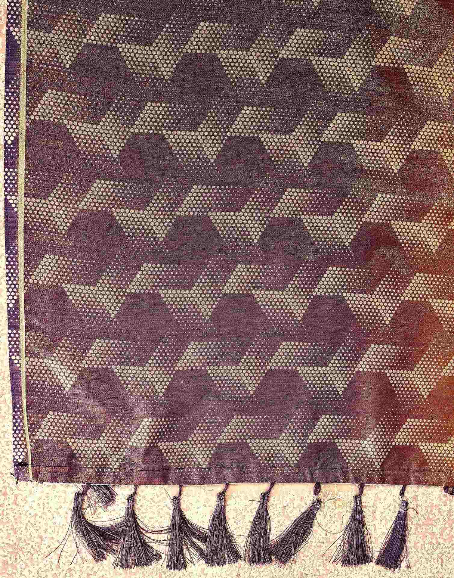 Yellow Silk Printed Saree