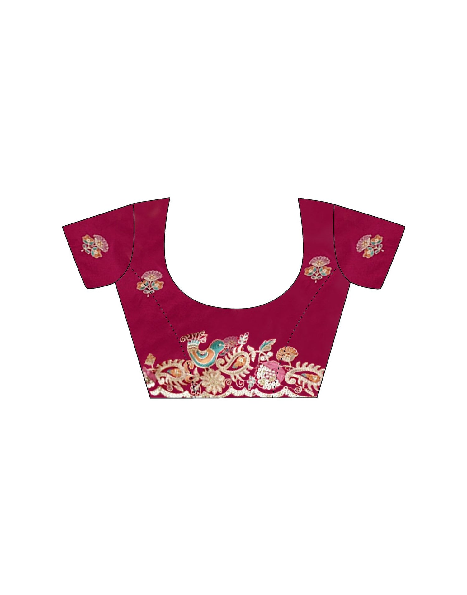 Red Silk Embroidery Saree