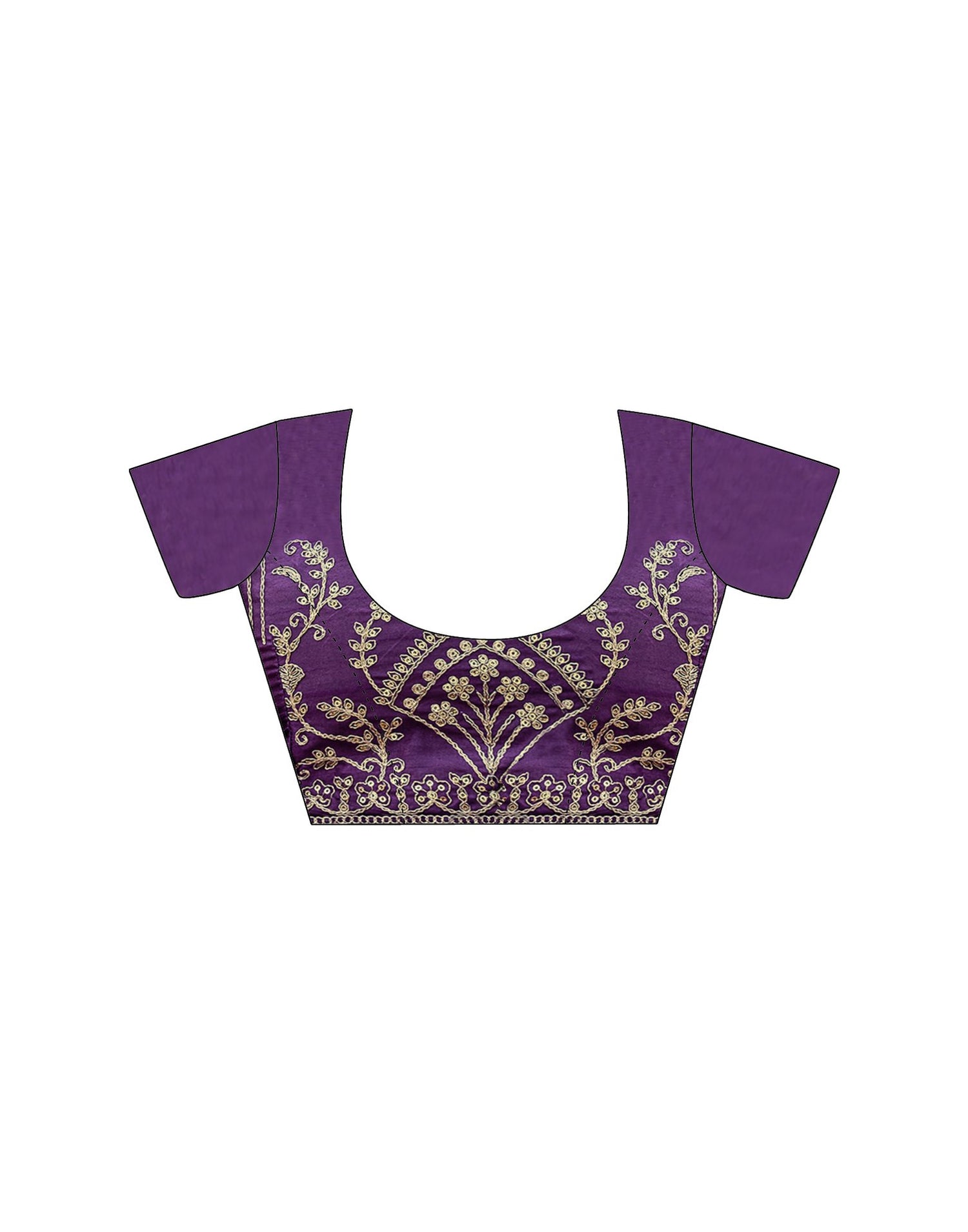 Purple Silk Sequence Lace Saree