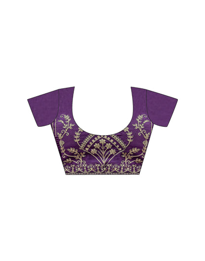 Purple Silk Sequence Lace Saree