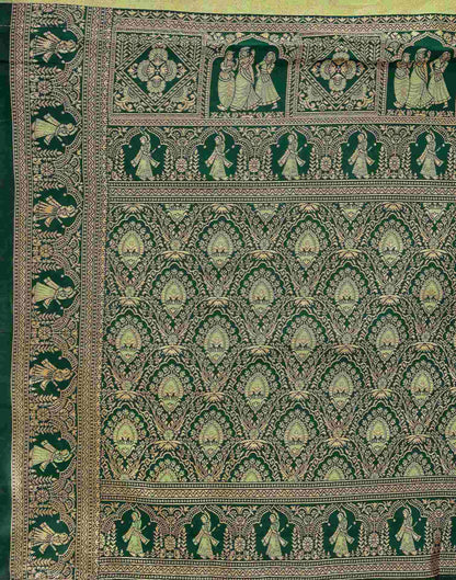 Pista Green Silk Woven Baluchari Saree