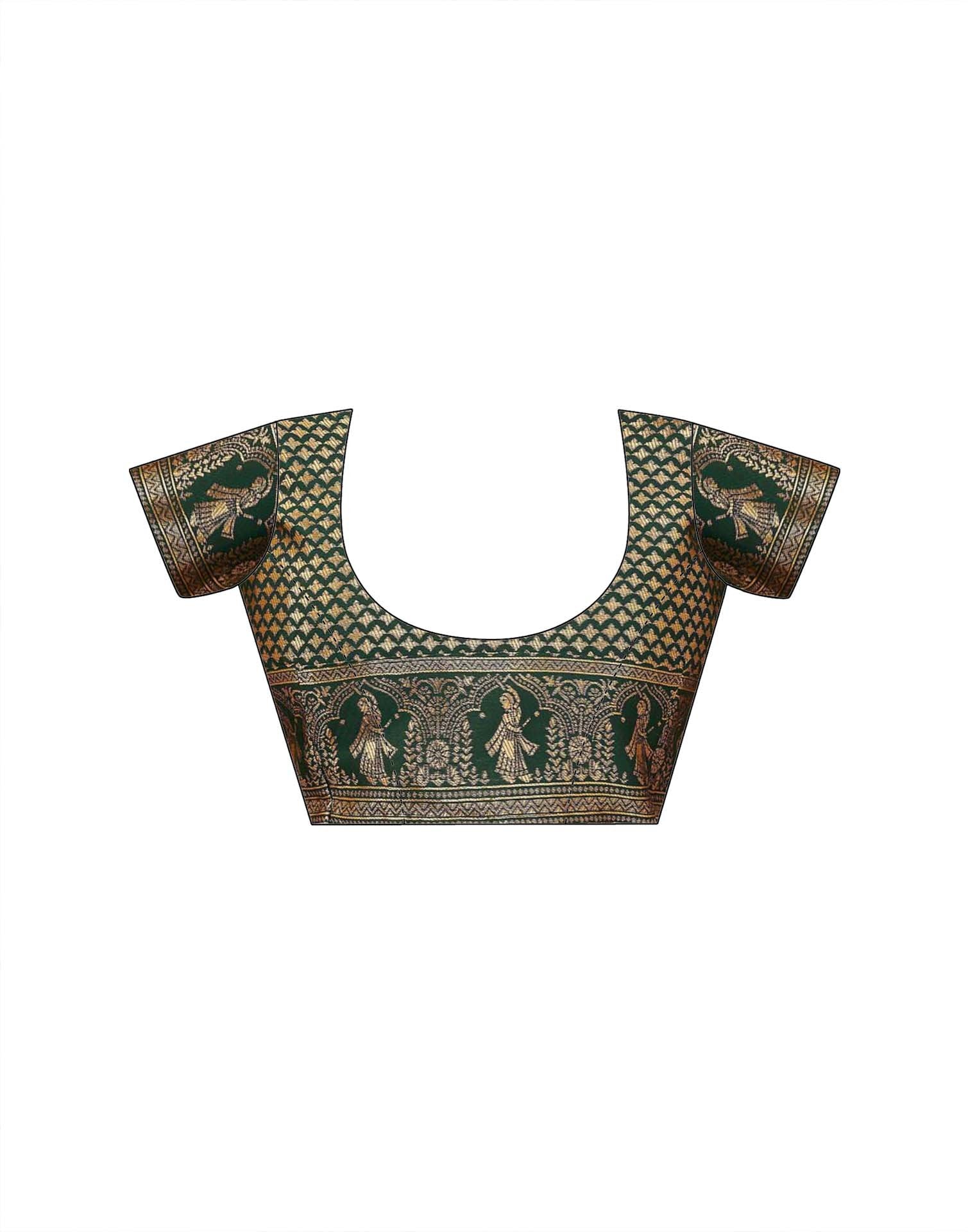 Yellow Silk Woven Baluchari Saree