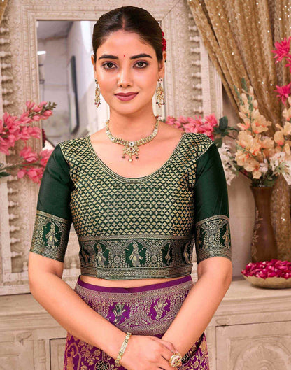 Magenta Silk Woven Baluchari Saree