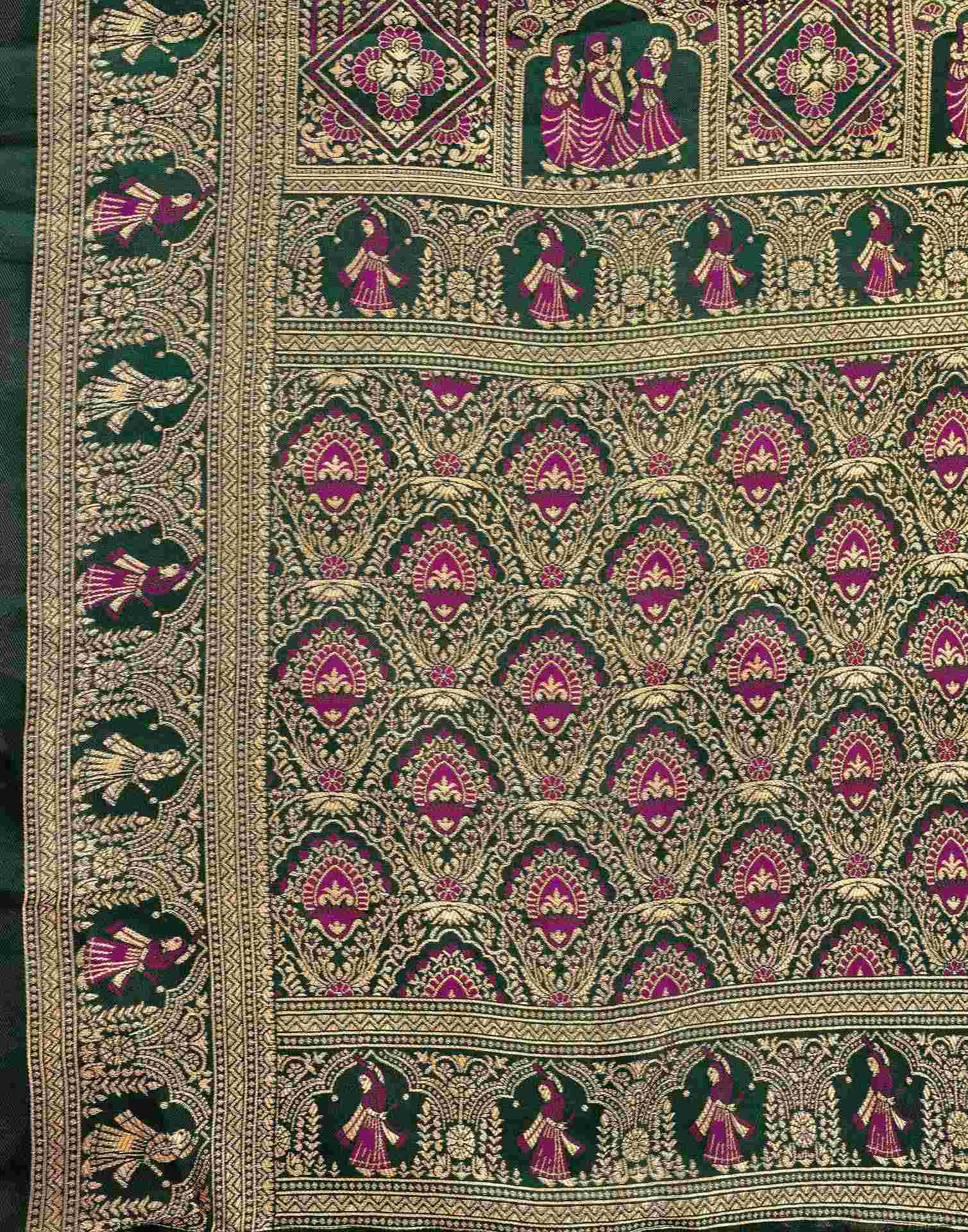Magenta Silk Woven Baluchari Saree
