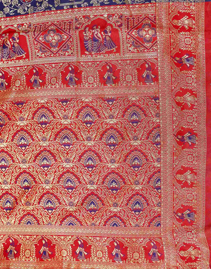 Navy Blue Silk Woven Baluchari Saree