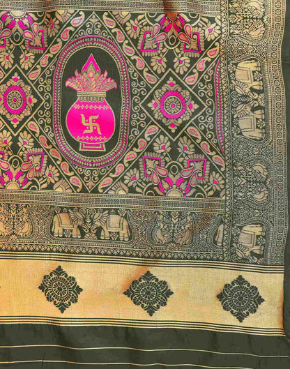 Rani Pink Silk Woven Patola Saree