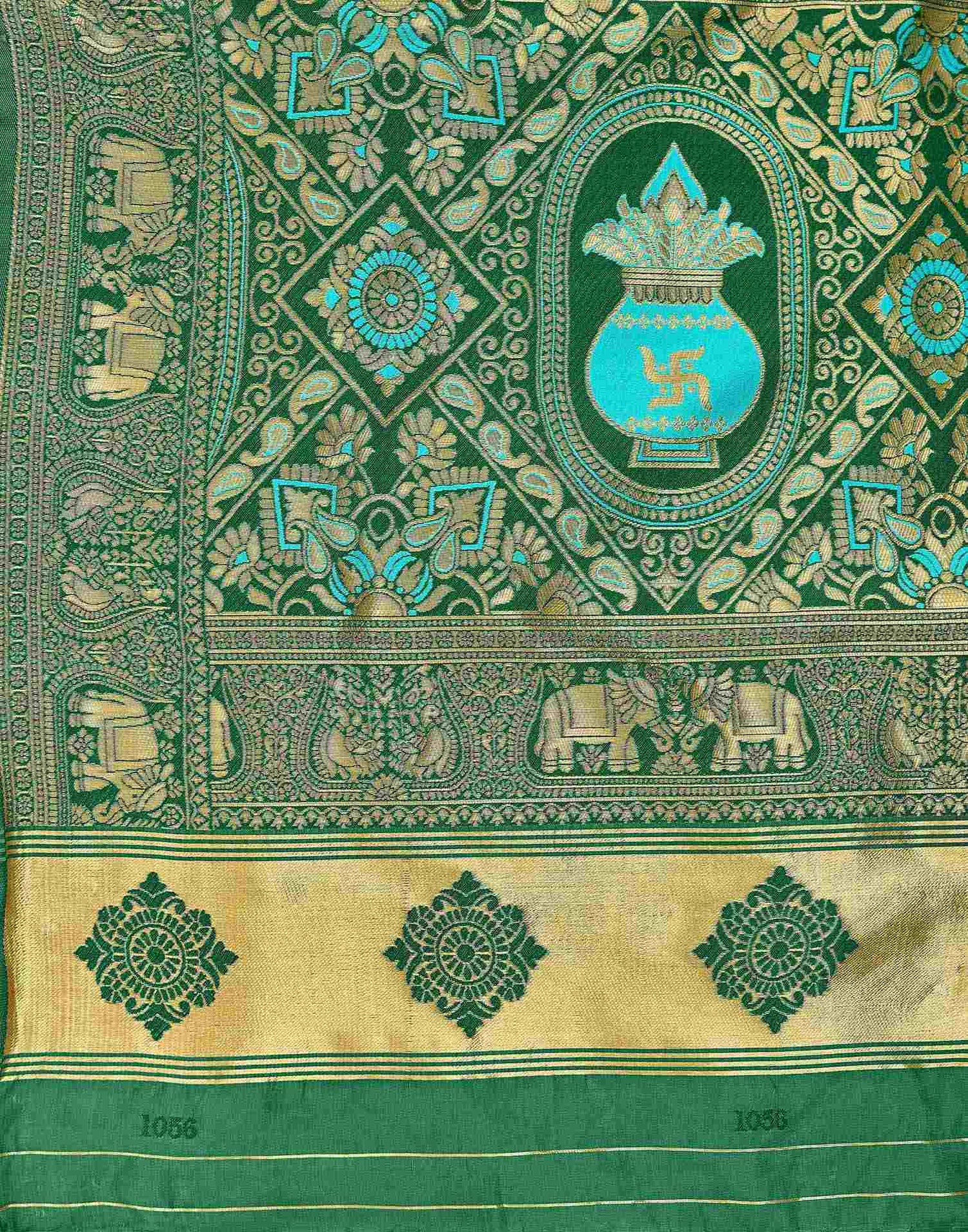 Turquoise Silk Woven Patola Saree