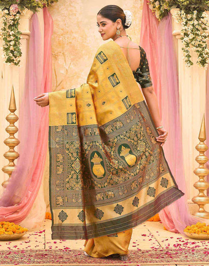 Yellow Silk Woven Patola Saree