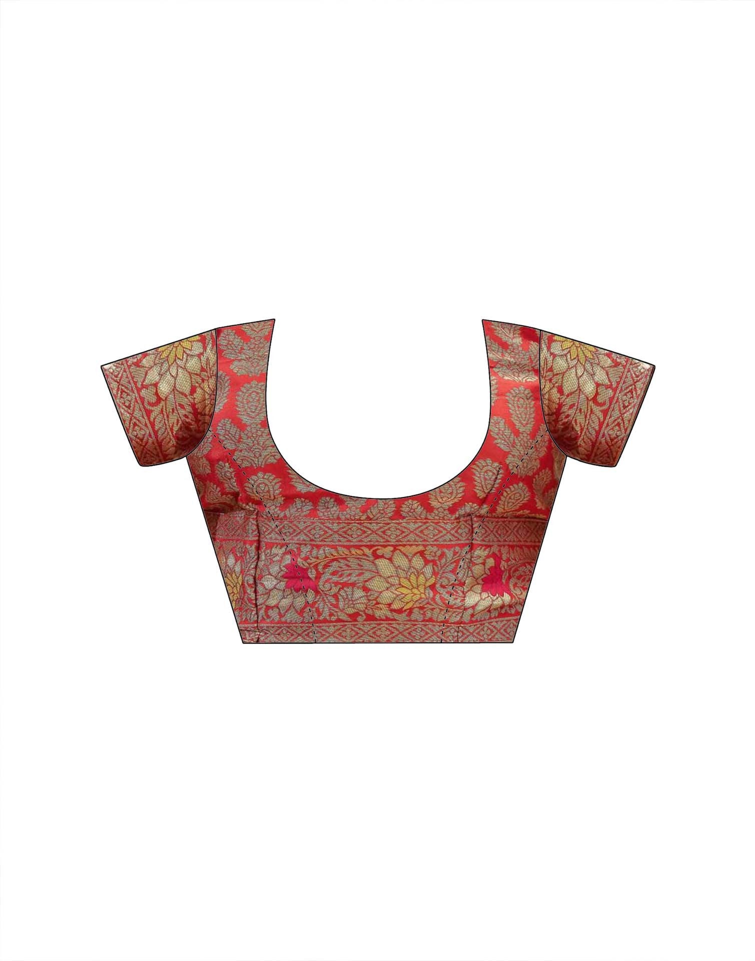 Red Silk Woven Banarasi Saree