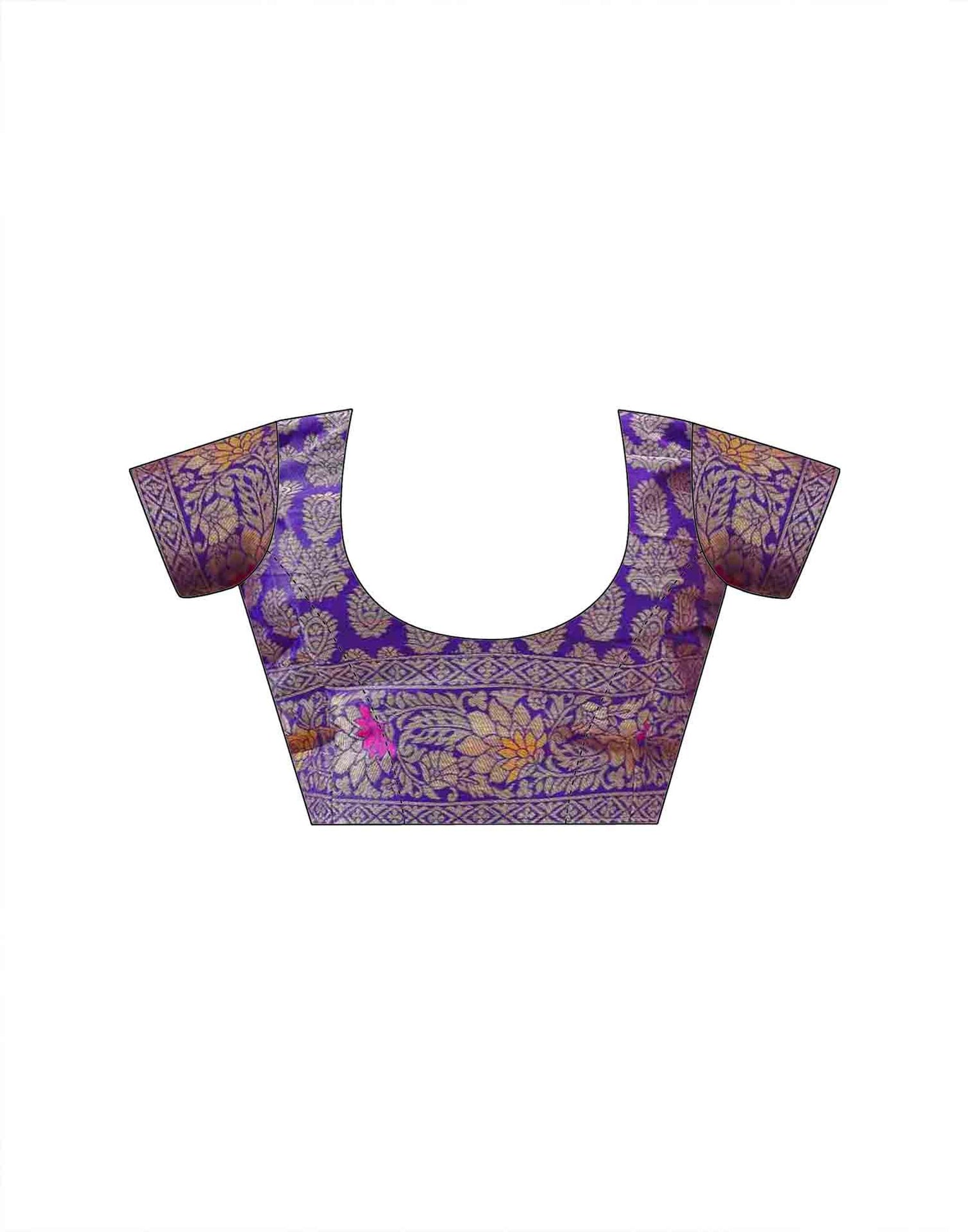 Violet Silk Woven Banarasi Saree