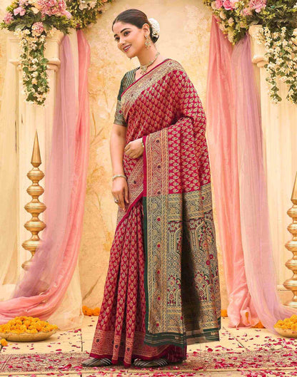 Red Silk Woven Banarasi Saree