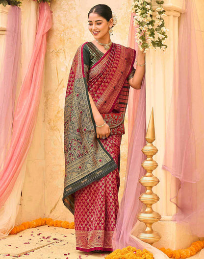 Red Silk Woven Banarasi Saree