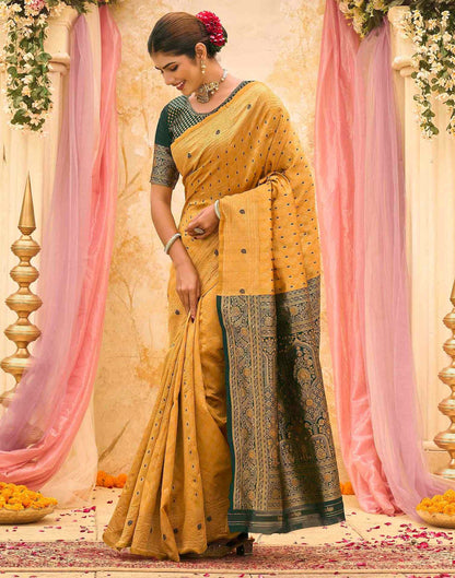 Yellow Silk Woven Banarasi Saree