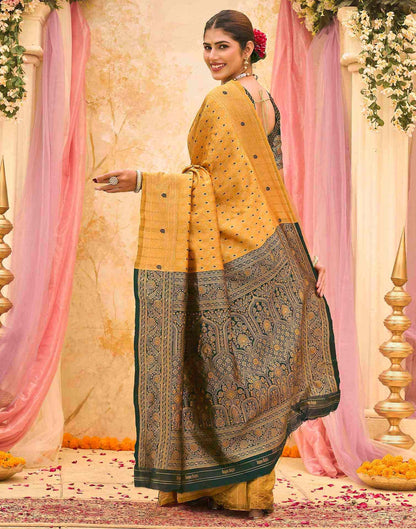 Yellow Silk Woven Banarasi Saree