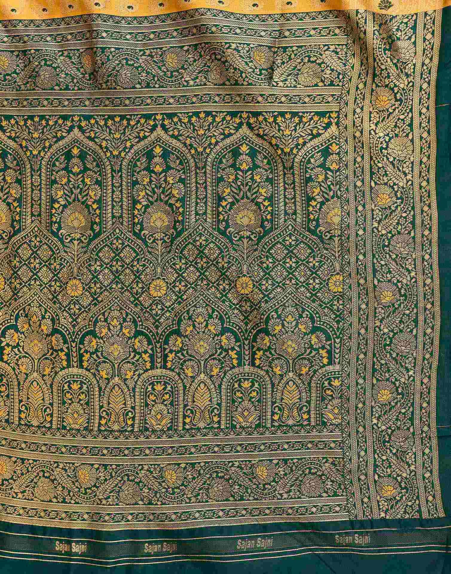 Yellow Silk Woven Banarasi Saree