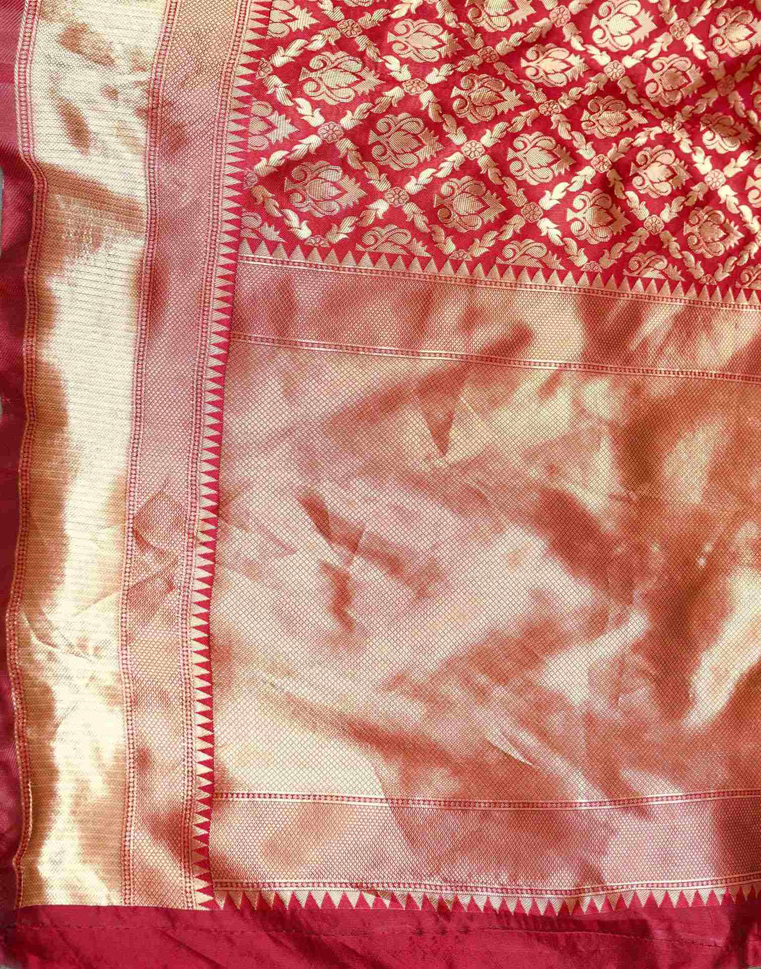 Red Silk Woven Banarasi Saree
