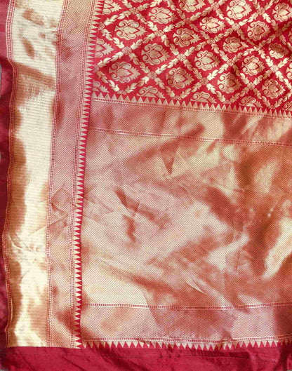 Red Silk Woven Banarasi Saree