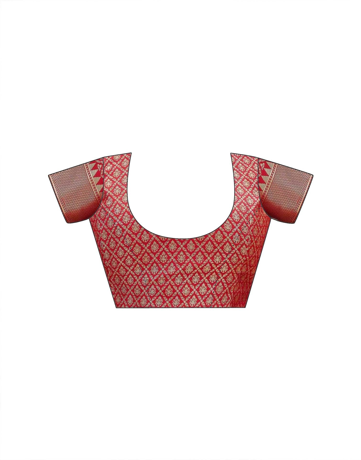 Red Silk Woven Banarasi Saree