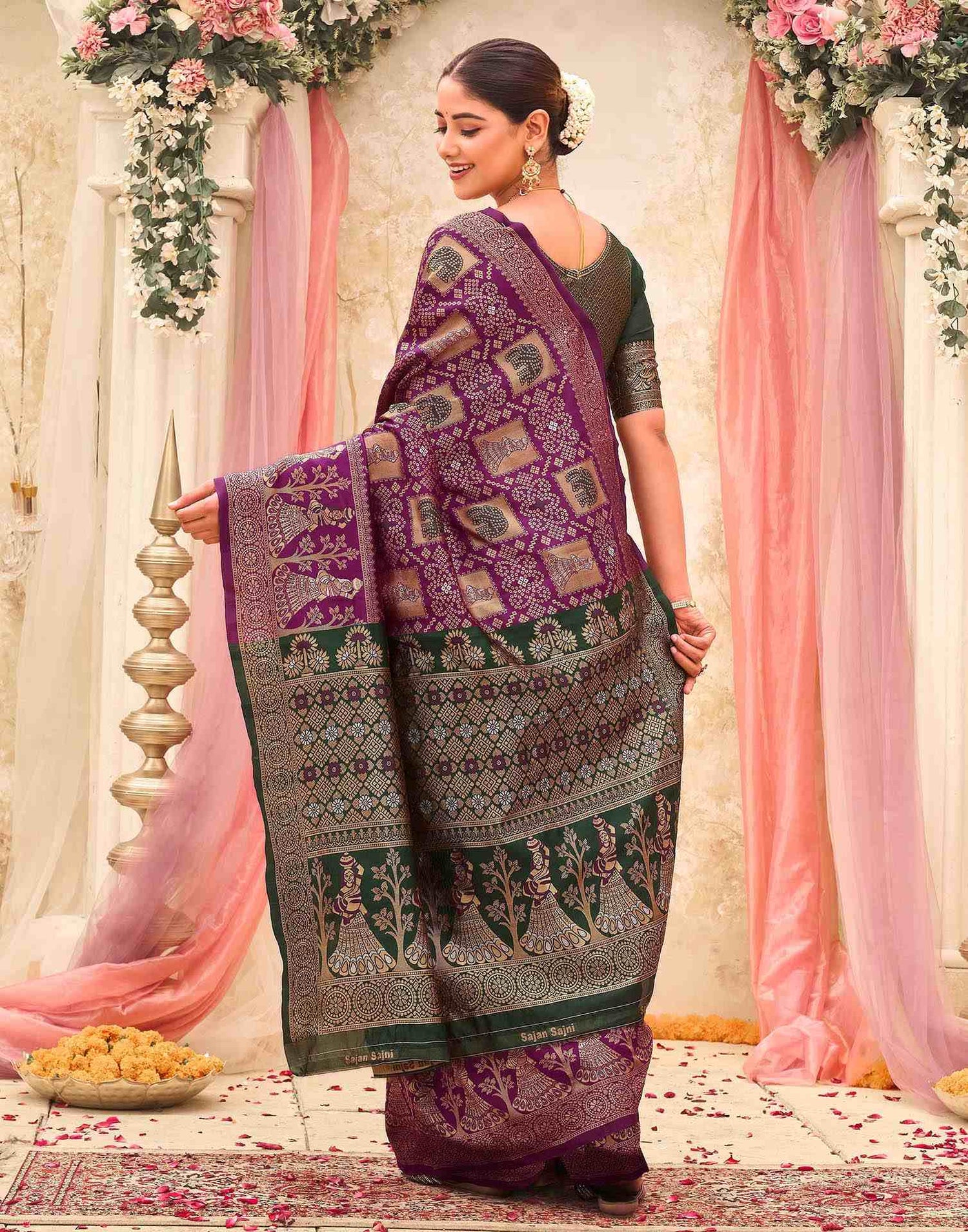 Purple Silk Woven Patola Saree