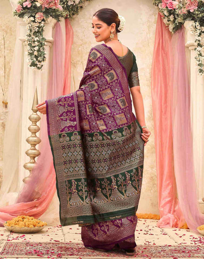 Purple Silk Woven Patola Saree