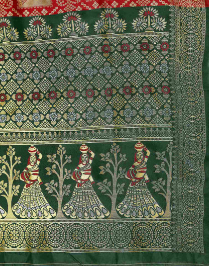 Maroon Silk Woven Patola Saree