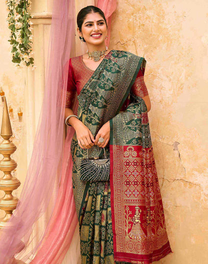 Green Silk Woven Patola Saree