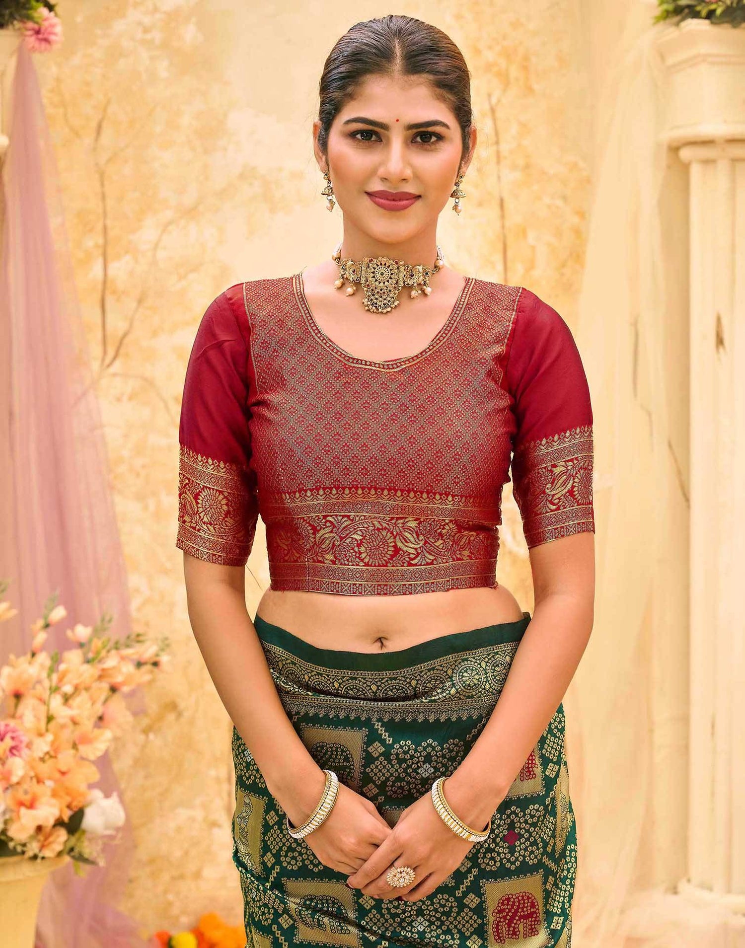 Green Silk Woven Patola Saree