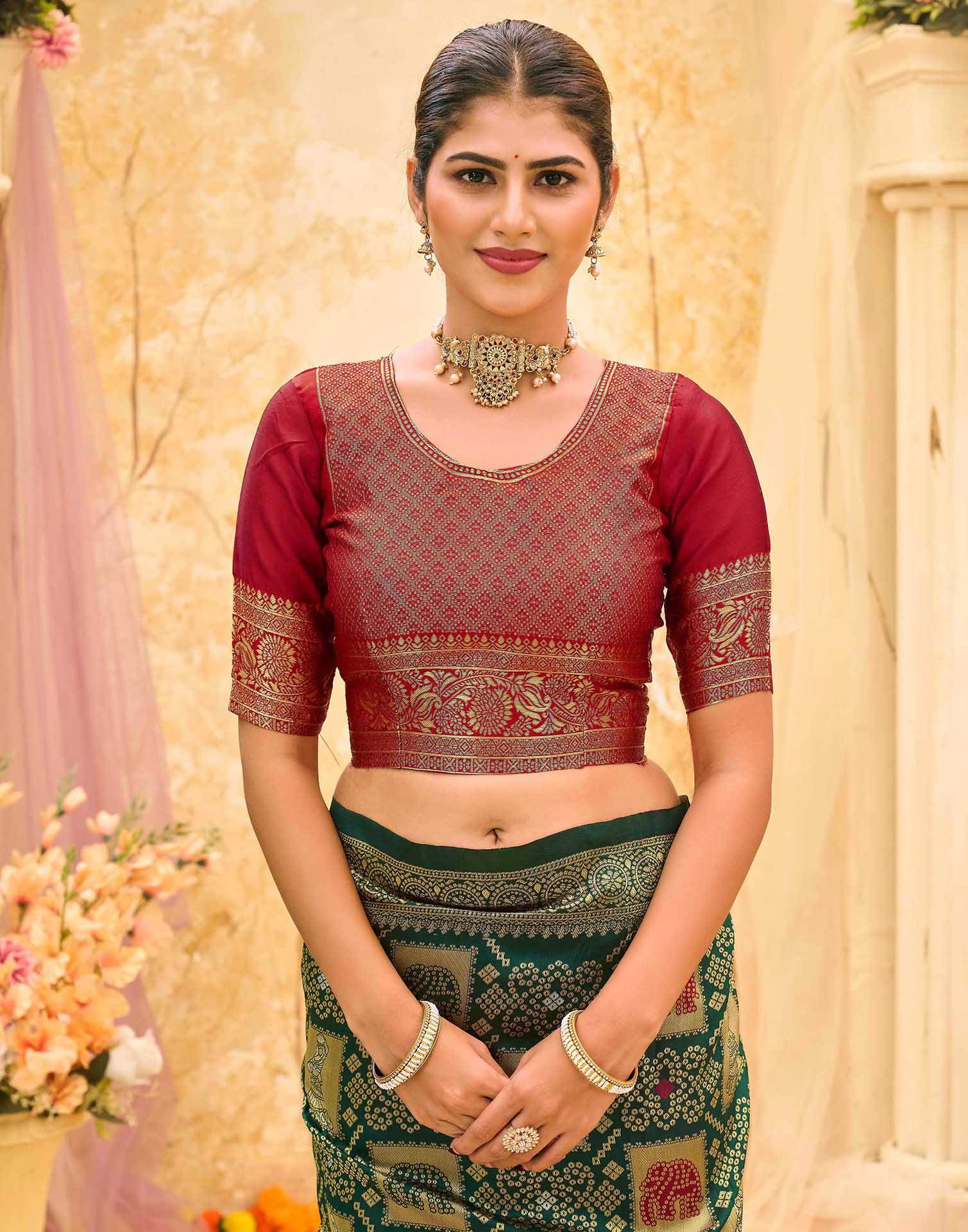 Green Silk Woven Patola Saree