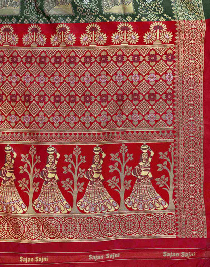 Green Silk Woven Patola Saree